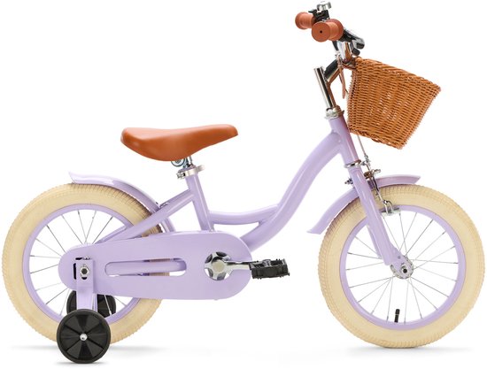 Generation Blanco 14 inch Lila – Kinderfiets met Mandje van Merkloos