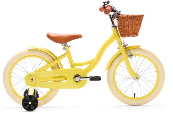 Generation Blanco 16 Inch Geel – Kinderfiets met mandje - Fiets voor kinderen van 4 tot 6 jaar van Generation Blanco