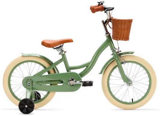 Generation Blanco 16 Inch Olijfgroen – Kinderfiets met mandje - Fiets voor kinderen van 4 tot 6 jaar van Merkloos