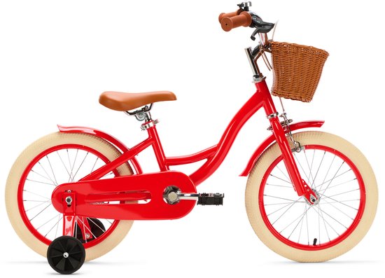 Generation Blanco 16 inch Rood - Kinderfiets met Mandje van Popal