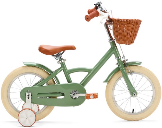 Generation Classic 14 inch Kinderfiets – Olijfgroen - Voor kinderen van 3 tot 5 jaar van Merkloos