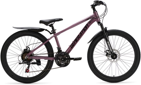 Generation GT100 24 inch Paars - Kinderfiets met Spatborden