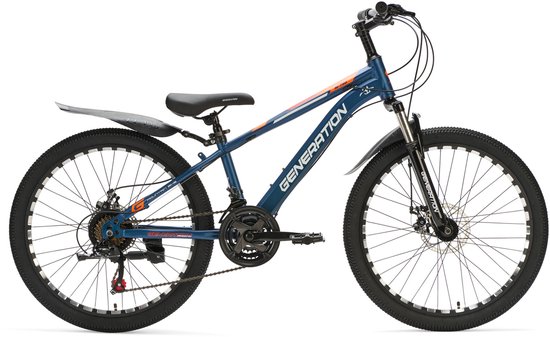Generation M-760 mountainbike 24 inch – Blauw met spatborden van Merkloos
