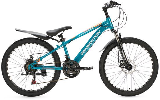 Generation M-760 mountainbike 24 inch – Lichtblauw met spatborden van Merkloos