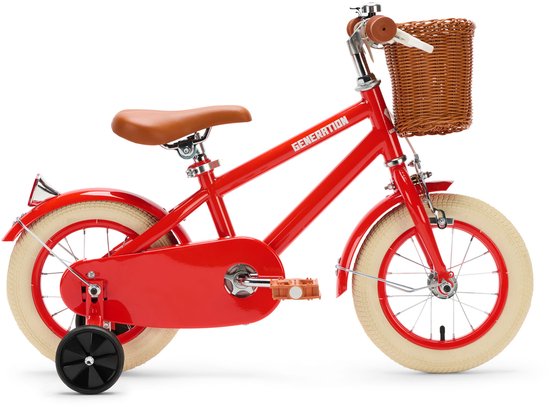 Generation Retro 12 inch Rood – Kinderfiets met Mandje