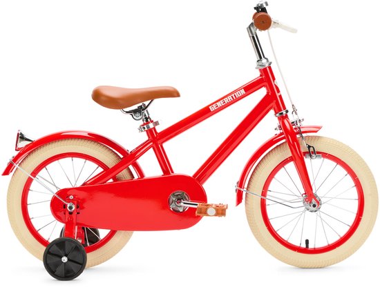 Generation Retro 14 inch Rood – Kinderfiets - Fiets voor kinderen van 3 tot 5 jaar van Toimsa