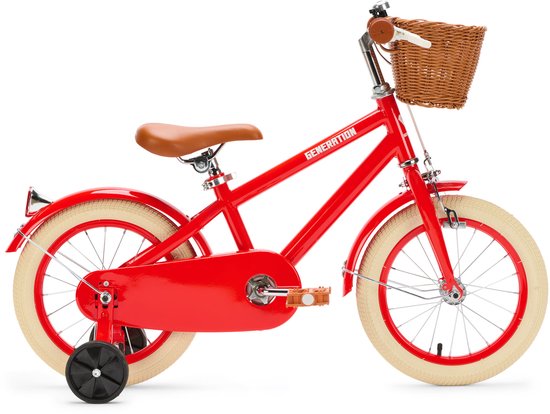 Generation Retro 14 inch Rood – Kinderfiets met mandje