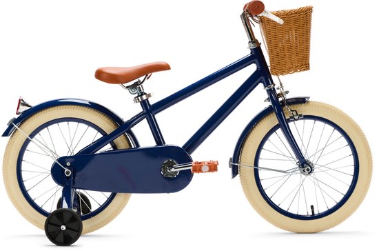 Generation Retro 16 inch Blauw – Kinderfiets met Mandje van Popal