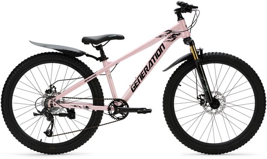 Generation X8 Mountainbike 26 inch - Lichtroze met Spatborden