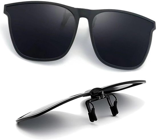 Gepolariseerde clip-on zonnebril die over een gewone bril gedragen kan worden – UV400 anti-verblinding clip-on zonnebril, unisex – lichtgewicht clip-on zonnebril