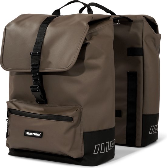 Gerecyclede dubbele fietstas Urban Proof Cargo 38L 30 x 15 x 42 cm - bruin van Urban Proof