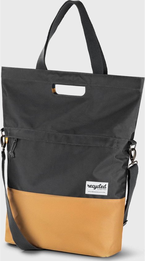 Gerecyclede shopper fietstas Urban Proof 20 liter - grijs/geel van Urban Proof