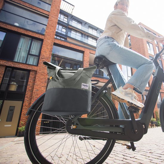 Gerecyclede shopper fietstas Urban Proof 20 liter - groen/grijs van Urban Proof