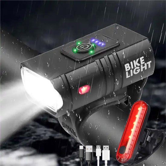GHOST Fietslamp - Waterbestendig - Aluminium - Voor Fiets, E-bike & MTB USB Oplaadbare LED