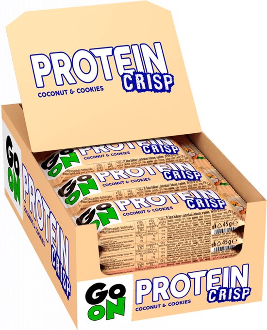 Go On Nutrition Protein Crisp Bar (24x45g) Coconut & Cookies - Repen - Eiwit Repen van Merkloos