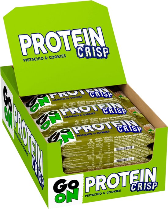 Go On Nutrition Protein Crisp Bar (24x45g) Pistachio & Cookies - Repen - Eiwit Repen van Merkloos