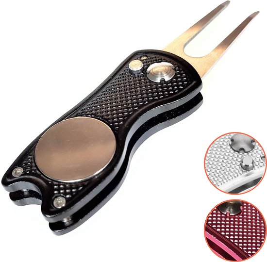 Golf - Pitchfork Golf Accessoires - Golfballen Pitch Repair - Zwart van LionsSports