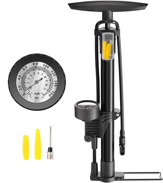 GOODEVN Staande Fietspomp met Drukmeting - Universele Ventieladapter voor Fiets, Auto, Scooter en Opblaasbaar Speelgoed - Professionele Hogedruk Pomp