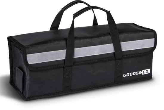 Goods&Co Accutas Ebike Brandveilig - Elektrische Fiets Accu Tas - Beschermhoes E-bike - Brandwerende Zak Fietsaccu - Hittebestendige Lipo Bag voor E Bike - Brandzak - Brandveiligheid– Accuhoes - Saver Hoes - Zwart van Goods&Co