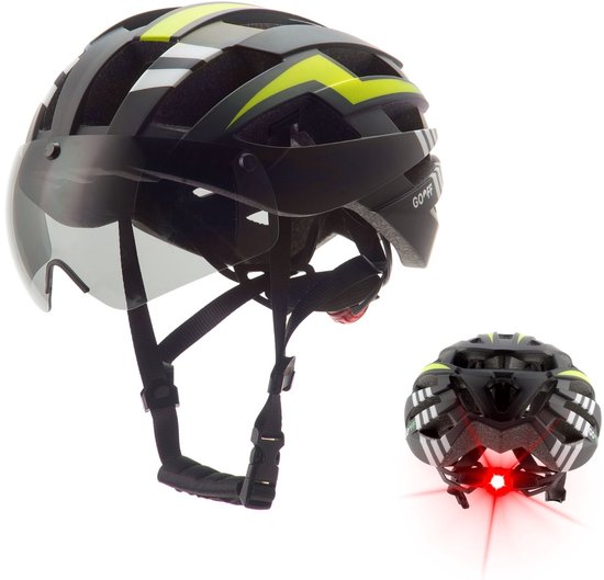 GOOFF® Blitz Fietshelm met Vizier en Verlichting - Ebike Helm voor Volwassenen - Geschikt voor Elektrische Fiets en Racefiets - LED Licht - Dames en Heren - L van GOOFF®