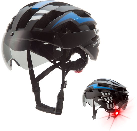 GOOFF® Blitz Fietshelm met Vizier en Verlichting - Ebike Helm voor Volwassenen - Geschikt voor Elektrische Fiets en Racefiets - LED Licht - Dames en Heren - M van GOOFF®