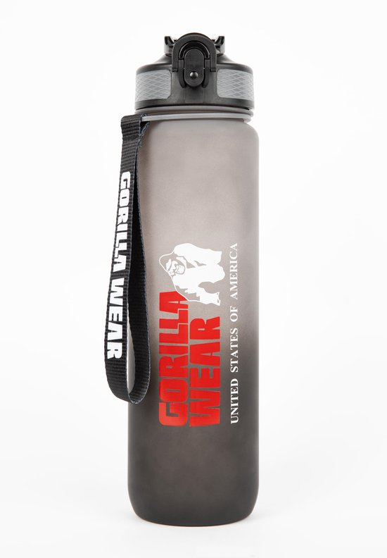 Gorilla Wear Gradient Water Fles 1000 ml - Zwart/Grijs