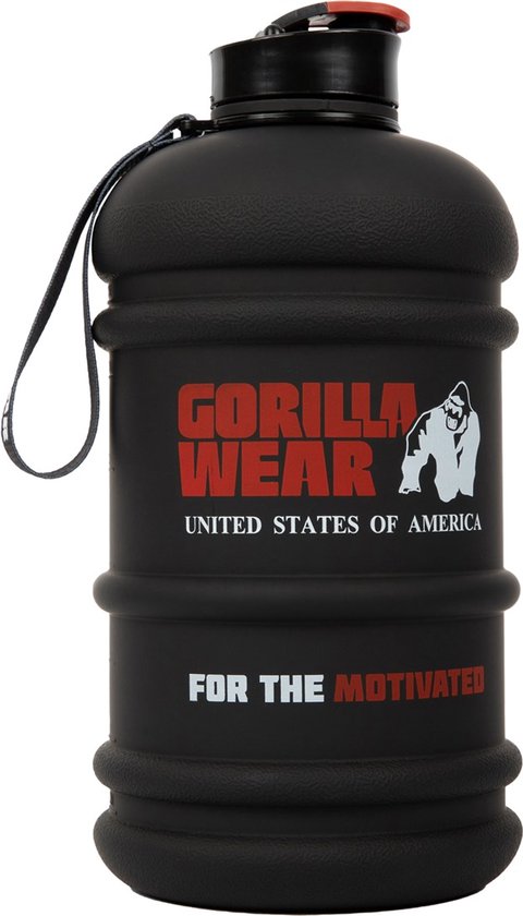 Gorilla Wear Water Jug - 2,2 l - Zwart - Sportfles - Drinkfles - Waterfles - Bidon - Vrij van BPA en DEHP van Gorilla Wear