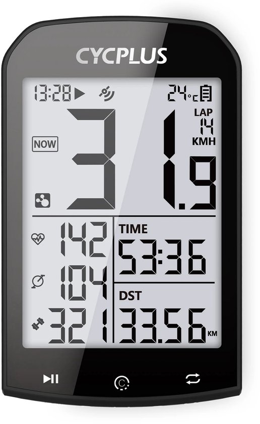 GPS Fietscomputer - CYCLPLUS M1 - Draadloos - ANT+ en Bluetooth van Merkloos