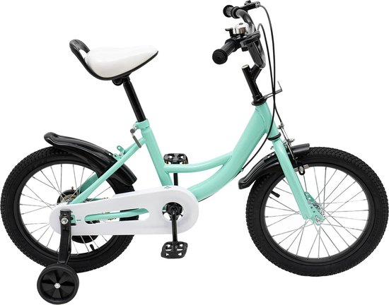 Gran Vida® - Kinderfiets - Inclusief Zijwielen- Verstelbare Hoogte - Dubbel Remsysteem - 5-8 Jaar - Wit van Gran Vida