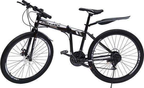 Gran Vida® - Mountainbike - Opvouwbaar - 26" - 21 Snelheden - Zwart/Rood - Koolstofstaal