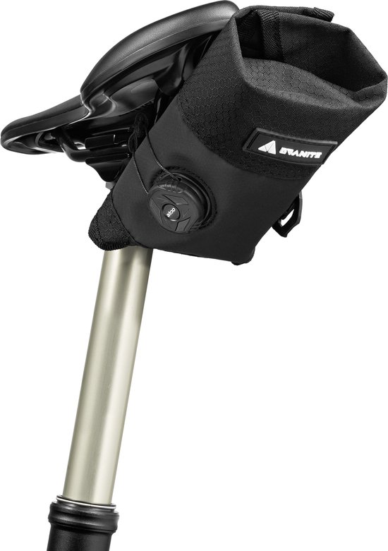 Granite Design Quiver Oprolbare zadeltas met ratelsluiting Zwart | Roll-up saddle bag w/ ratchet dial fastening system van GRANIT