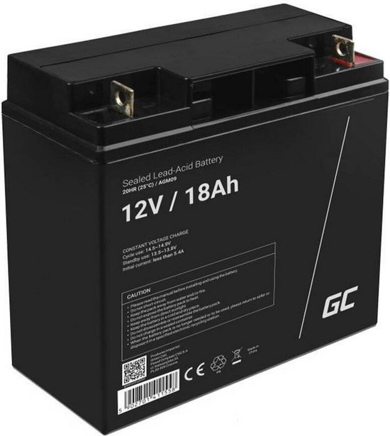 Green Cell 12V 18Ah (11mm) 18000mAh VRLA AGM storage accu van Green Cell