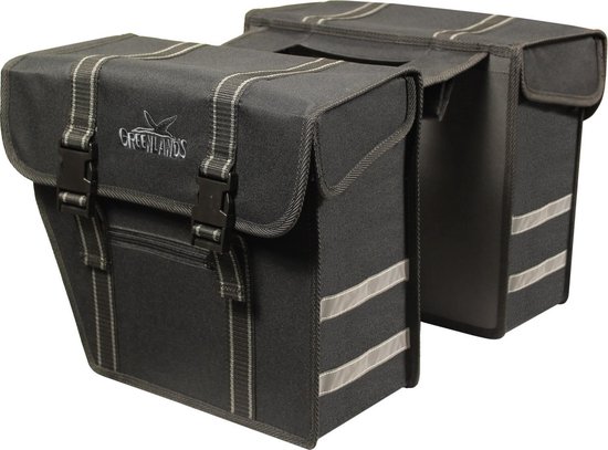 Greenlands Citybike - Dubbele Fietstas - afgeschuind - voorgevormd - reflectie - 25l - Zwart van Greenlands