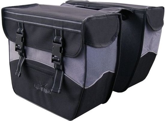 Greenlands - Dubbele fietstas - afgeschuind - voorgevormd - reflecterende bies - zwart/wit - 34 liter van Greenlands