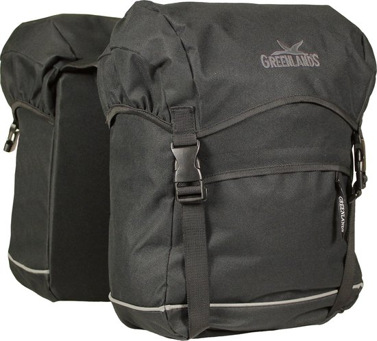 Greenlands Travel - Dubbele Fietstas - lichtgewicht - reflecterende bies - regenhoes - 50 l - Zwart van Greenlands