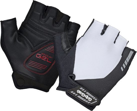 GripGrab - ProGel Padded Korte Vinger Zomer Fietshandschoenen Wielrenhandschoenen met Padding - Wit - Unisex - Maat XL van Gripgrab
