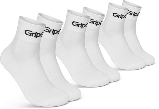GripGrab - RIDE Low Cut Zomer Fietssokken 3 Paar Korte Coolmax Sokken - Unisex - Wit van Gripgrab