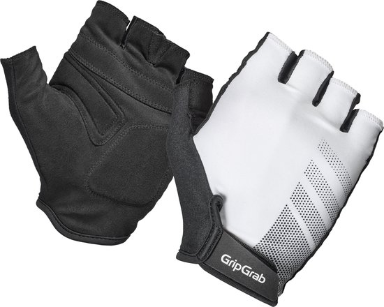 GripGrab - Ride RC Lite Korte Vinger Zomer Fietshandschoenen met Padding - Wit - Unisex - Maat S