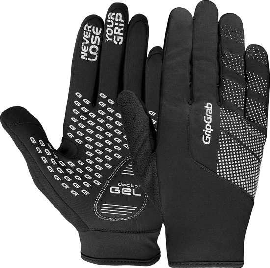 GripGrab - Ride Windproof Lente Herfst Fietshandschoenen Lange Vinger Thermo Winddicht - Zwart - Unisex - Maat M