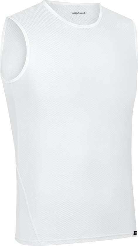 GripGrab - Ultralight Mesh Mouwloos Base Layer Zomer Fiets Ondershirt Polygiene Zweethemd - Wit - Heren - Maat M