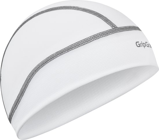 GripGrab - UPF 50+ Lightweight Zomer Fiets Helmmuts UV Bescherming Fietsmuts Skull Cap - Wit - Unisex - Maat One Size van Merkloos