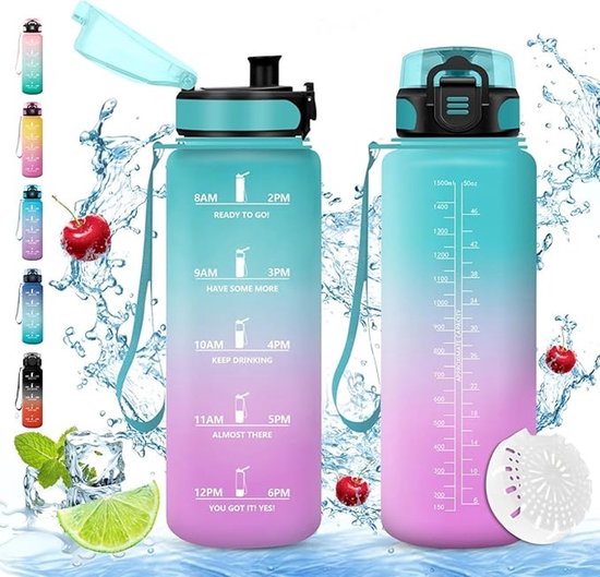 Grote sportdrinkfles 1500 ml - BPA-vrij en lekvrij