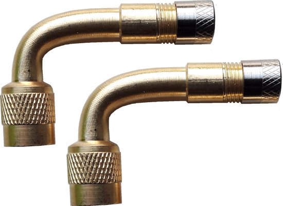 Haaks ventiel opzetstuk / verlengstuk hulp (set van 2 stuks) voor eenvoudig oppompen banden, voor auto, motor, etc. van MaxxTools