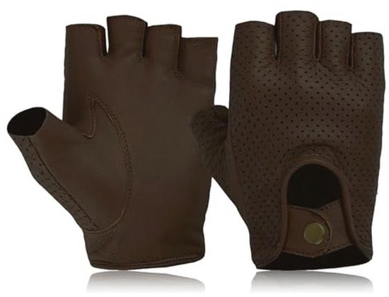 Half Vinger Leren Handschoenen voor Mannen - Perfect voor Fietsen, Gym en Buitenactiviteiten