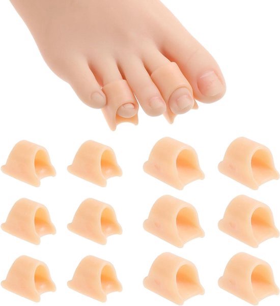Hamerteen-corrector, 6-delige set met gel-teenbandjes – Hamerteen-steunkussentjes – Unisex-teenkussentjes – Gebogen teenklemmen – 2 maten: M/S – Onmisbaar. van Merkloos
