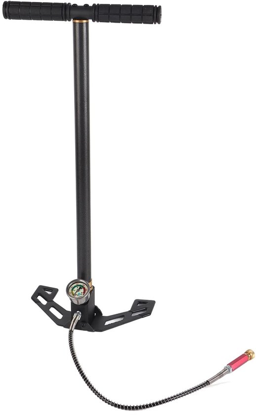 Hand Tyre Pump - RVS Hoge Druk Handpomp - PCP 0-6000psi - 3 Niveaus - Hoge Druk Luchtpomp - Opvouwbare Fietspomp - Tungsten Stalen Standpomp - Voor Luchtgeweer - Bootbanden - Kajaks - Autobanden
