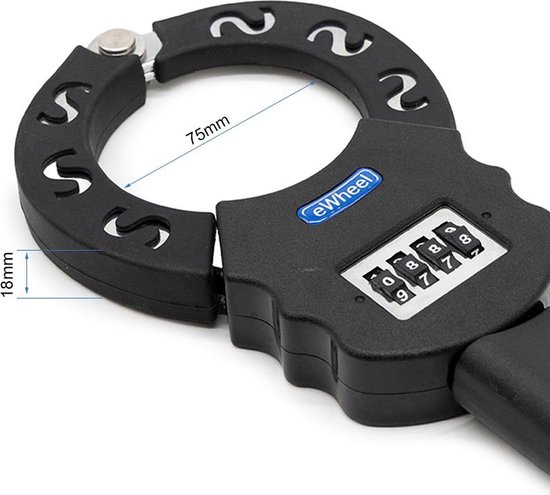 Handboeien slot voor Elektrische step, fiets of E-scooter met Cijfercode 25cm van $