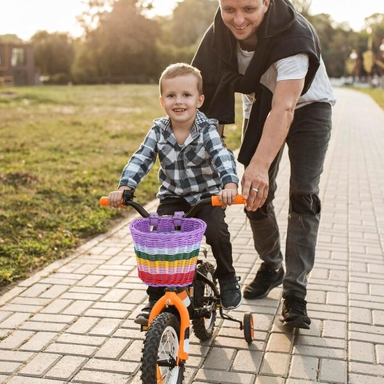 Handgeweven Kinderfietsmandset - Kinderfietsmand met Reservelederen Banden - Schattige Sticker Fietskastjes en Fietsbel - Fietsaccessoires voor Trike Scooter Loopfiets van Perlen Care & Kids