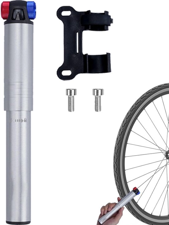 Handmatige Luchtpomp - Fietsbandenpomp - Banden Oppompen - Robuuste Aluminiumlegering - 160PSI - Zilver