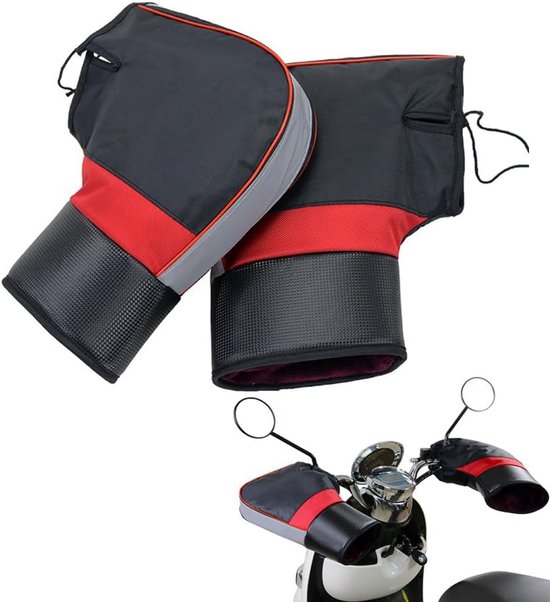 Handmoffen-Handmoffen Scooter-Waterdichte en koudebestendige fietsstuur handschoenen - ingebouwde fleece voor warmte-Handwarmers Fiets-Fietshandwarmers met reflecterende strips-Geschikt voor fietsen, Scooter, sneeuwscooters